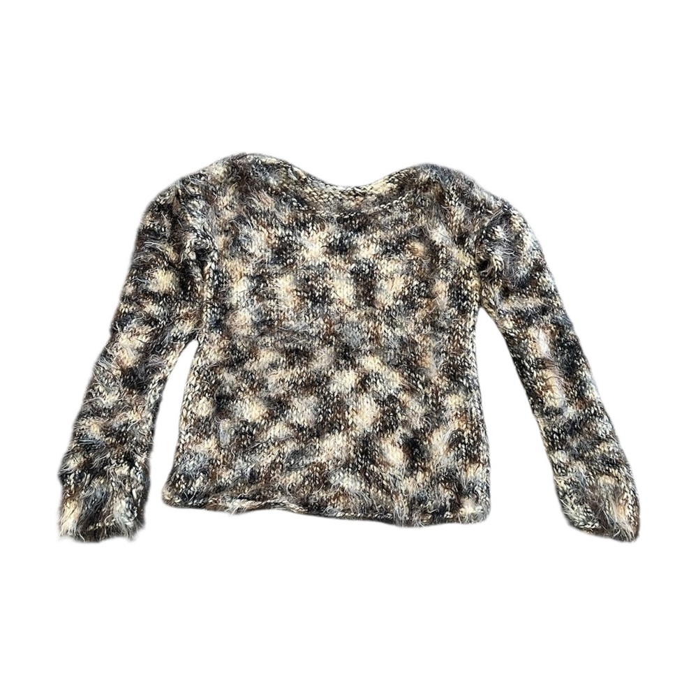 Handmade Fuzzy Knit Sweater XS/S Multicolor Textured Cozy Sweater